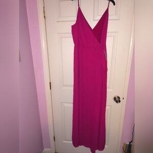 Elegant Pink Women's Wrap Around Dress